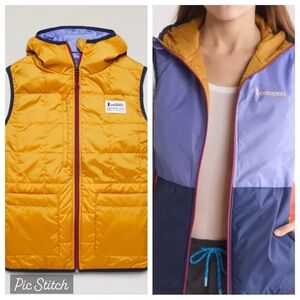 Reversible Yellow and Blue Puffer Vest women’s small like new Cotopaxi